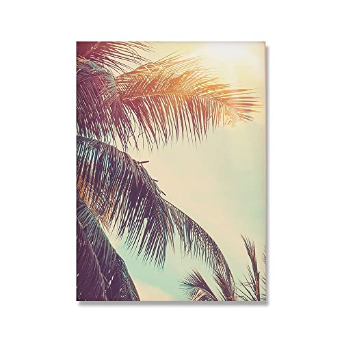 ZCHX Sommer Tropische Dekoration Bild Ozean Strand Kokosnuss Baum Surfbrett Poster Landschaft Wandkunst Leinwand Malerei Wohnkultur (Color : B, Size : 60x90cm No Frame) von ZCHX