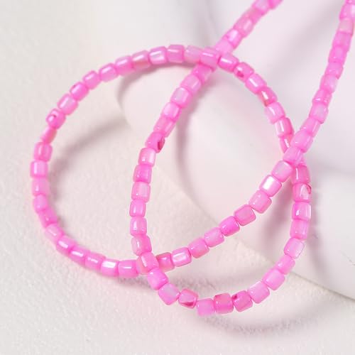 ZCSLD 1000 Stück 3 mm rosa natürliche Muschelanhänger, Perlmutt-Perlen, vielseitiges DIY-Schmuckherstellungszubehör für Knöchelarmbänder, Halsketten und mehr von ZCSLD