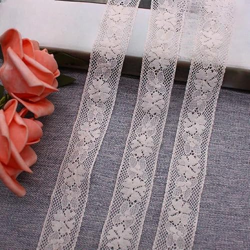 ZCSLD 13,7 m langes florales Spitzenband, weiche Vintage-bestickte Spitzenborte für Hochzeitsdekoration, Geschenkverpackungen, Bastelarbeiten, Scrapbooking von ZCSLD