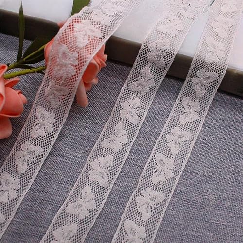 ZCSLD 13,7 m langes florales Spitzenband, weiche Vintage-bestickte Spitzenborte für Hochzeitsdekoration, Geschenkverpackungen, Bastelarbeiten, Scrapbooking von ZCSLD