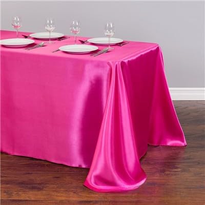 ZCSLD 145–396 cm, rote Tischdecke und Tischrock, Satin, rechteckige Tischdecke, Polyester-Tischdecke für Esszimmer, Wohnzimmer, Outdoor-Tischdecke von ZCSLD