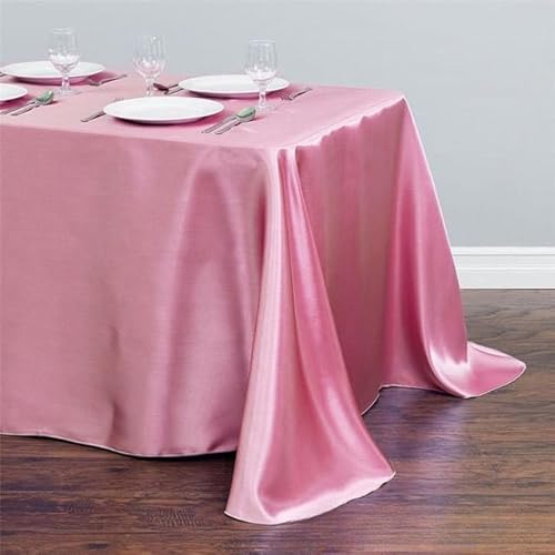 ZCSLD 145–396 cm, rote Tischdecke und Tischrock, Satin, rechteckige Tischdecke, Polyester-Tischdecke für Esszimmer, Wohnzimmer, Outdoor-Tischdecke von ZCSLD