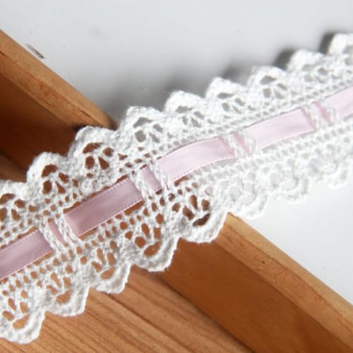 ZCSLD 2/6/10 Yards Vintage Floral Lace Ribbon Trim Soft Textured, Washable Decorative Trim for DIY Crafts, Wedding Decoration, Gift Wrapping von ZCSLD