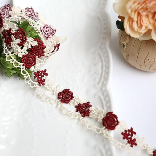 ZCSLD 2/6/10 m Spitzenband im Vintage-Stil, mit Blumenmuster, weich bestickt, dekorativ, gewellt, für Hochzeit, Geschenkverpackung, DIY Handwerk von ZCSLD