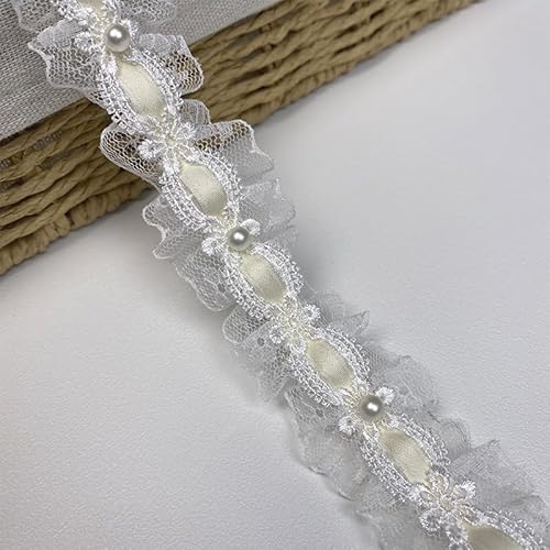 ZCSLD 2 x Vintage-Spitzenband, florale Spitzeneinfassung, weiche Textur, waschbar, dekorativer Rand für DIY-Band, Geschenkverpackung, Hochzeitsdekoration von ZCSLD