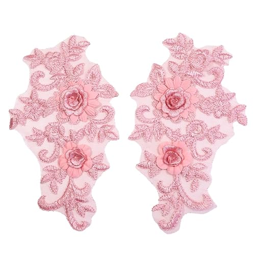 ZCSLD 21 x 12 cm / 2 Paar Spitze Blume Blüte Stickerei Patch Bügelapplikationen Chinesisch für Kleidung Große Aufnäher für Jeans Jacke von ZCSLD