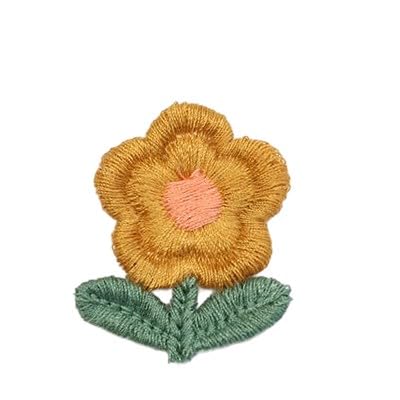 ZCSLD 30 Stück 3 cm Blatt und Blume, handgefertigte Häkelapplikationen, Häkelblumen, kleine Stickerei-Aufnäher, Bügelapplikationen für Kleidung von ZCSLD