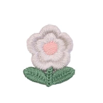 ZCSLD 30 Stück 3 cm Blatt und Blume, handgefertigte Häkelapplikationen, Häkelblumen, kleine Stickerei-Aufnäher, Bügelapplikationen für Kleidung von ZCSLD