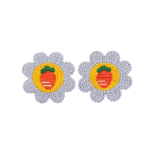 ZCSLD 30 Stück 6 cm Kirsche Sonnenblume Handgemachte Häkelapplikationen Häkeln Blume Patches Kleine Stickerei Patch Bügelapplikationen für Kleidung von ZCSLD