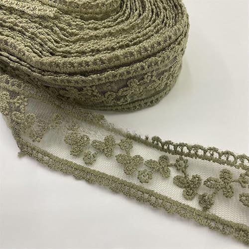 ZCSLD 30 Yards Floral Lace Edging Ribbon Vintage Lace Trim with Embroidered Detailing, Soft Texture for DIY Crafts, Wedding Decoration von ZCSLD