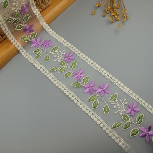 ZCSLD 30 Yards Vintage besticktes Spitzenband, florale Spitzenborte für Bastelarbeiten, Hochzeitsdekoration, Geschenkverpackungen, Blumenarrangements von ZCSLD