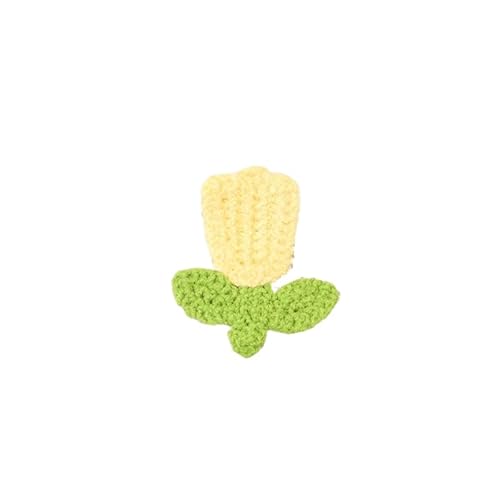 ZCSLD 6 x 6 cm, 10 Stück Tulpenblumen, handgefertigte Häkelapplikationen, Häkelapplikationen, kleine Stickerei-Aufnäher, Bügelapplikationen für Kleidung von ZCSLD