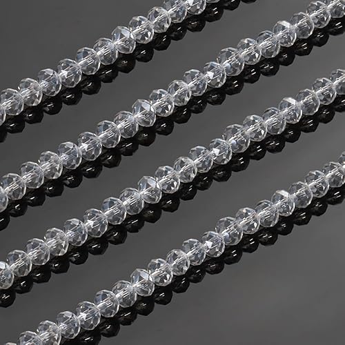 ZCSLD 60–95 Stück facettierte Kristallperlen, 5,5–8 mm, bunte galvanisierte Glasperlen, transparentes Bastelzubehör für Armbänder, Halsketten von ZCSLD