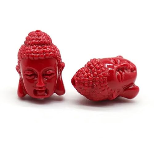 ZCSLD Bunte Buddha-Kopf-Korallenperlen für Schmuckherstellung, Halskette, Armband, künstliche Koralle, Gravur, Buddha-Zubehör von ZCSLD