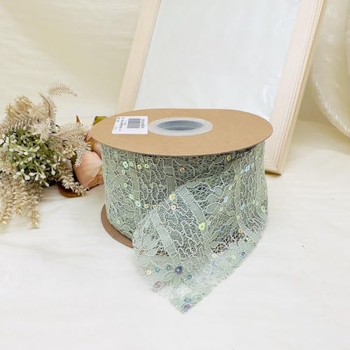 ZCSLD Dekoratives Spitzenband mit floralem Design, besticktes Bastelband mit gewelltem Rand, für Hochzeit, Geschenkverpackung, 4,5 m / 10 / 20 Meter, 7 cm von ZCSLD