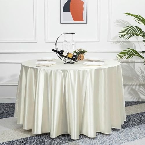 ZCSLD Fortschrittliche, einfarbige Satin-Tischdecke, rund, Polyester-Tischdecke für runden Tisch, Esszimmer, Wohnzimmer, Outdoor, 180–360 cm von ZCSLD