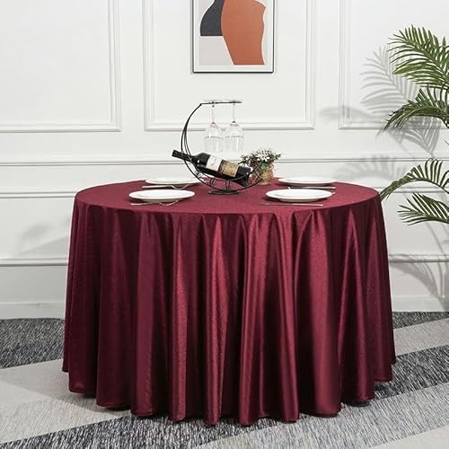 ZCSLD Fortschrittliche, einfarbige Satin-Tischdecke, rund, Polyester-Tischdecke für runden Tisch, Esszimmer, Wohnzimmer, Outdoor, 180–360 cm von ZCSLD