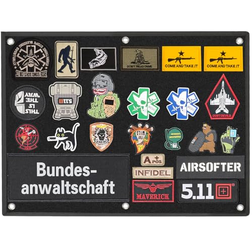 60×45CM klettwand, ZCXG Kletttafel Patches Klett,Taktische Patch-Display-Tafel, Klett Patch Board,Haken & Schlaufe,Mit Ösen, Faltbar für Militär-Patch-Aufhängung - Schwarz von ZCXG