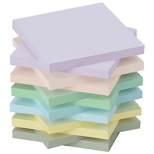 ZCZN 720pcs Haftnotizen 76 x 76 mm, 12 Blöcke Klebezettel bunt, 6 Morandi Farben Sticky Notes 60 Blatt pro Block für Schule, Zuhause, Büro von ZCZN