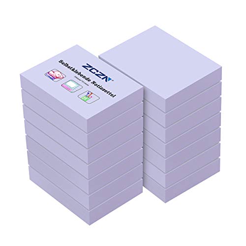 ZCZN 14 Blöcke Haftnotizen hellviolett, kleine Klebezettel 51 x 38 mm, Sticky Notes 100 Blatt pro Block für Schule, Zuhause, Büro von ZCZN