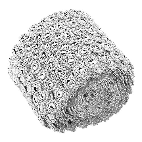 ZDETGU 5yard/roll 6 Reihen Silber Plastik -Kunststoff -Wickel Roll Strassbanddekoration ZDETGU 5yard/roll 6 Reihen Silber Plastik -Kunststoff -Wickel Roll Strassbanddekoration von ZDETGU