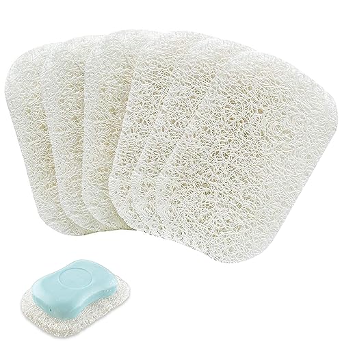 6 Stücke Seifenhalter, Natur Luffa Schwamm Seifenkissen, Luffa Seifenkissen, Seifenschale Luffa Zubehör, Seifenschoner Dusche, Seifenretter, Seifenhalter Zubehör für Küche, Dusche, Bad Arbeitsplatte von ZEACCT