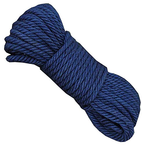 ZEALMAX 100% natürliches Hanfseil, 10mm (0.4 Zoll) × 20m (65 Fuß) Juteseil für Bindung, Hof Garten Dekoration, Haustier Spielzeug Seile, Blau von ZEALMAX