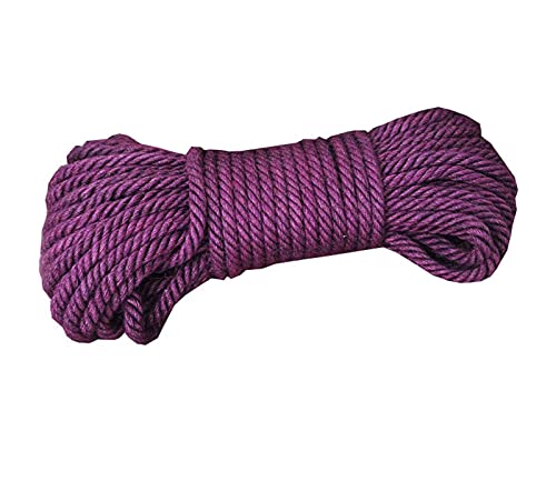 ZEALMAX Violettes Hanfseil, helle Farbe, natürliches Juteseil für Kunsthandwerk, Dekoration, 5 mm x 20 m, Violett von ZEALMAX