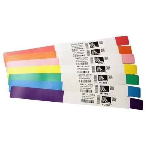 Zebra Z-Band Splash Gelb Selbstklebende Drucker-Etiketten (gelb, selbstklebende Druckeretiketten, direkte Wärme, 1 x 10 Zoll, 350 Stück) von ZEBRA