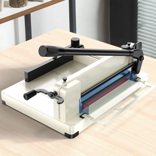 ZEEKYFOR 12 Zoll Hochleistungs-Papierschneider, Stapel-Papierschneider, Guillotine-Papierschneider, 4 cm dick, A4-Papierschneider für Büro, Zuhause, Schule,White von ZEEKYFOR