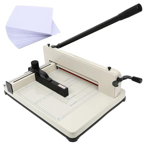 ZEEKYFOR Robuster Papierschneider, 4 cm dick, Guillotine-Papierschneider, Stapelpapierschneider für Zuhause, Schule, Büro, Druckerei,White von ZEEKYFOR