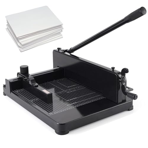 ZEEKYFOR Stapel-Guillotine-Papierschneider, Hochleistungs-Papierschneider, Papierschneider für 400 Blatt - Maximale Dicke von 4 cm, für Büro und Schule,Black von ZEEKYFOR