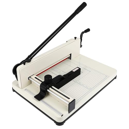 ZEEKYFOR Stapel-Guillotine-Papierschneider, Hochleistungs-Papierschneider, Papierschneider für 400 Blatt - Maximale Dicke von 4 cm, für Büro und Schule,White von ZEEKYFOR