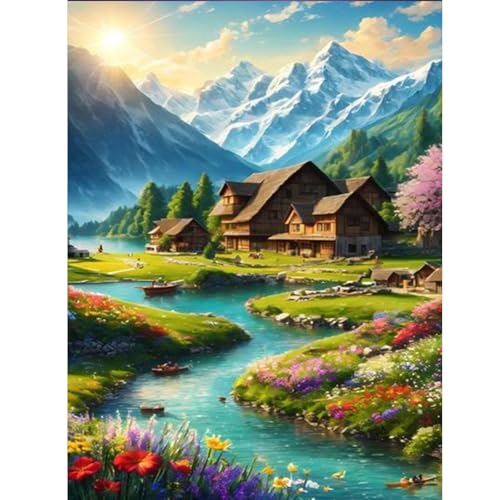 ZEELANNA 30x40cm 5D Diamond Painting Landschaft, DIY Malerei Diamant Naturlandschaft, Diamond Painting Erwachsene, Diamant Stickerei Bild Handwerk Haus Schlafzimmer Wohnzimmer Wanddekoration von ZEELANNA