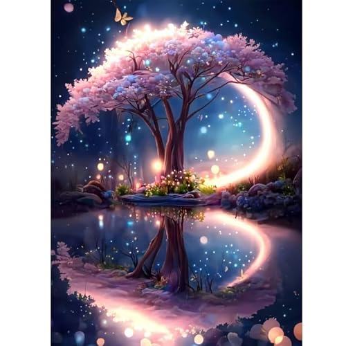 ZEELANNA Diamond Painting Baum Diamond Painting Erwachsene Diamond Painting Bilder Landschaft Diamond Painting Set Diamant Painting Bilder Erwachsene für Home Wand Decoration 30x40cm Baum von ZEELANNA