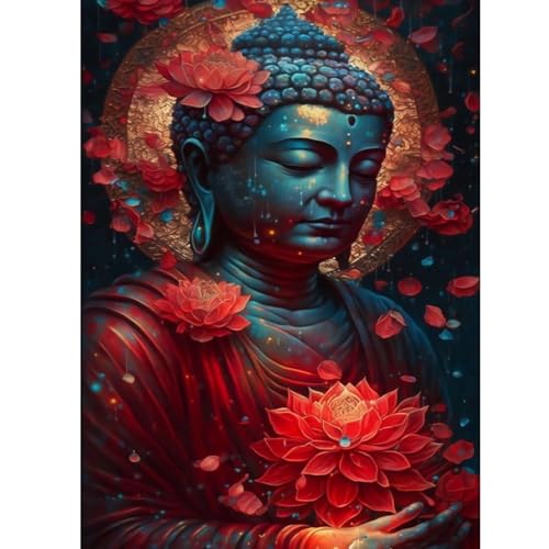 ZEELANNA Diamond Painting Buddha Diamond Painting Erwachsene Diamond Painting Bilder Blume Diamond Painting Set Diamant Painting Bilder Erwachsene für Home Wand Decoration, 30x40cm von ZEELANNA