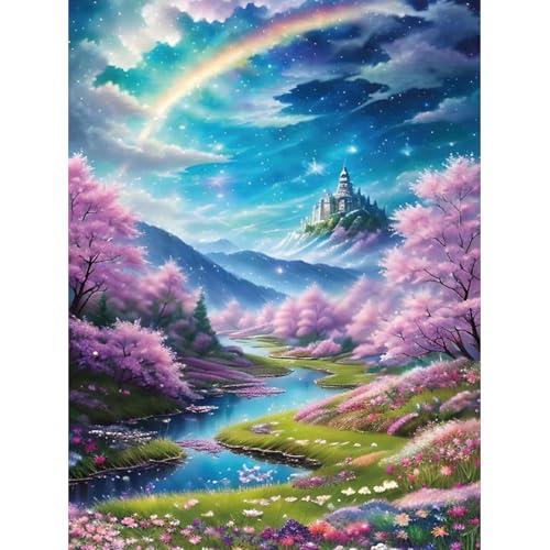 ZEELANNA Diamond Painting Diamant Bilder Erwachsene 5D Diamond Painting Landschaft Voll Set DIY Malerei Strass Diamant Painting Bilder Erwachsene 30x40cm Wunderland von ZEELANNA