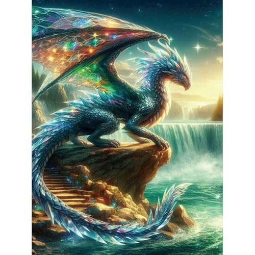 ZEELANNA Diamond Painting Drachen Diamant Painting Bilder Diamond Painting Bilder Drachen Diamond Painting Erwachsene DIY Diamond Painting Set Erwachsene 30x40cm für Home von ZEELANNA