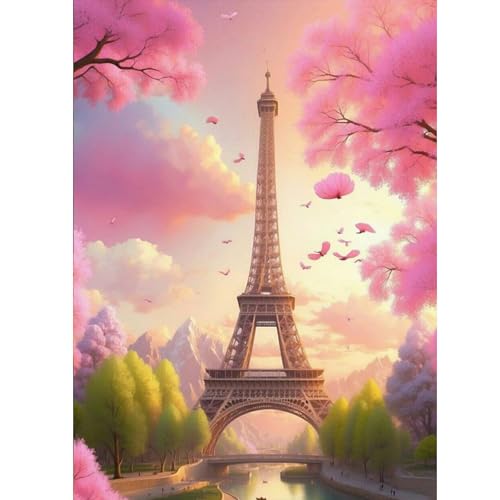 ZEELANNA Diamond Painting Eiffelturm Diamond Painting Bilder Diamond Painting Erwachsene Landschaft 5D Diamond Painting Set Diamant Painting Bilder Erwachsene 30x40cm für Home Wand Decoration von ZEELANNA