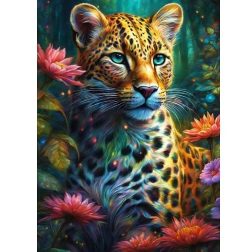 ZEELANNA Diamond Painting Leopard Diamant Painting Bilder Diamond Painting Bilder Blumen Diamond Painting Erwachsene DIY Diamond Painting Set Erwachsene 30x40cm für Home von ZEELANNA