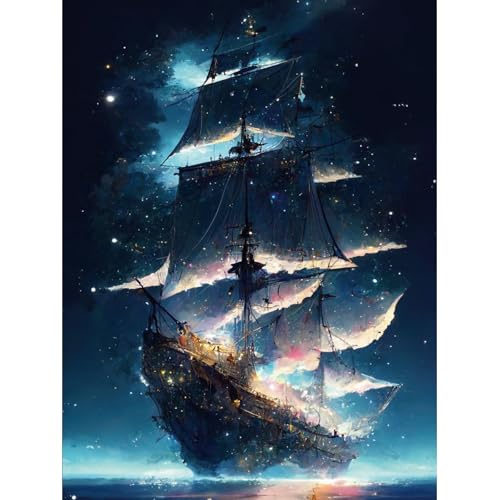 ZEELANNA Diamond Painting Meer Diamond Painting Erwachsene Diamond Painting Bilder Schiff Diamond Painting Set Diamant Painting Bilder Erwachsene für Home Wand Decoration, 30x40cm Schiff auf See von ZEELANNA