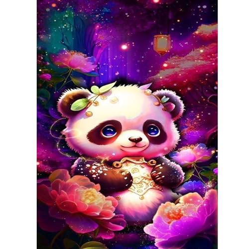 ZEELANNA Diamond Painting Panda Diamant Painting Bilder Diamond Painting Bilder Panda& Blume Diamond Painting Erwachsene DIY Diamond Painting Set Erwachsene 30x40cm für Home von ZEELANNA