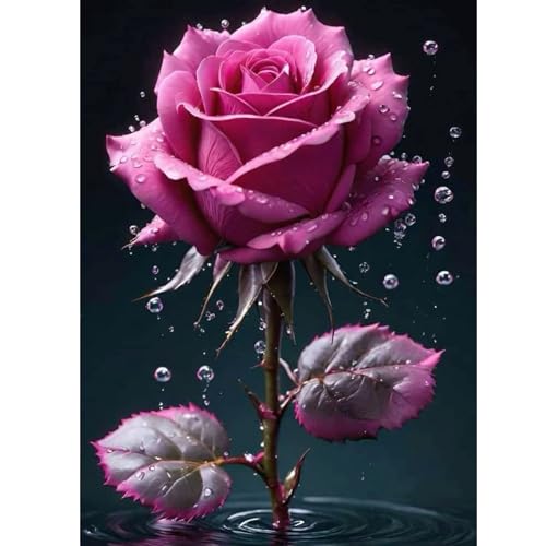 ZEELANNA Diamond Painting Rose Diamond Painting Erwachsene Diamond Painting Bilder Rose Diamond Painting Set Diamant Painting Bilder Erwachsene für Home Wand Decoration, 30x40cm Rose von ZEELANNA