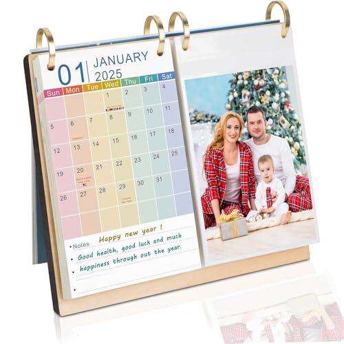 ZEEYUAN Fotokalender 2025-2026 Tischkalender für eigene Fotos 10x15 zum Einstecken Kalender zum selber gestalten von ZEEYUAN