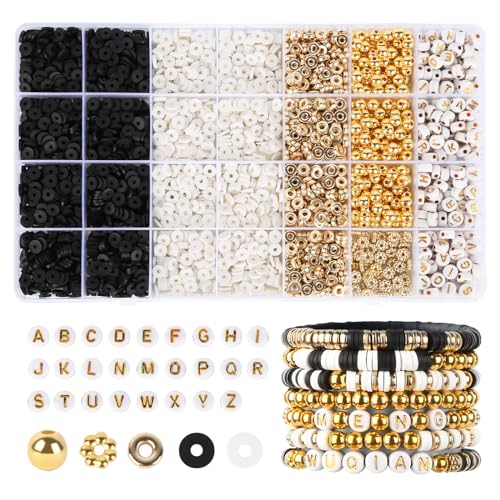 ZEFAN Perlen für Armbänder, 2800 Stück Clay Beads Set, Perlen zum Auffädeln, Schmuck Selber Machen set für Armbänder, Halskette, Fußkettchen Machen, Ideal für Erwachsene oder Kinder DIY von ZEFAN