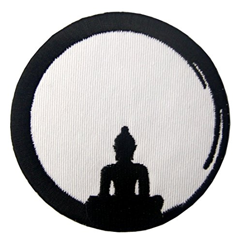 Aufnäher, bestickt, Design: Buddha Geburt zum Tod Buddhismus Zen, zum Aufbügeln oder Aufnähen von ZEGIN