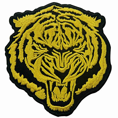 ZEGIN Aufnäher, Bestickt, Design: Der brüllende Goldtiger, zum Aufbügeln oder Aufnähen von ZEGIN