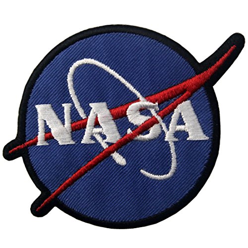 Aufnäher, bestickt, Design: NASA Logo Weltraumforscher, zum Aufbügeln oder Aufnähen von ZEGIN