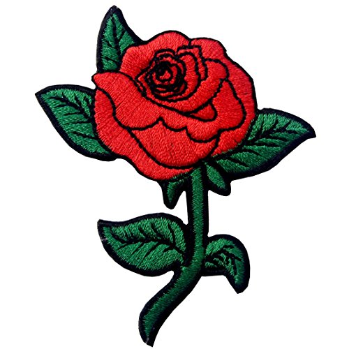 Rote Rose Gestickte Badge Eisen Auf Nähen Auf Patch von ZEGIN