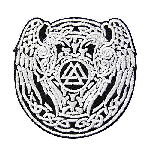 Valknut Dreiecks-Symbol Wikinger Norse Runen Patch bestickt Abzeichen zum Aufbügeln von ZEGIN